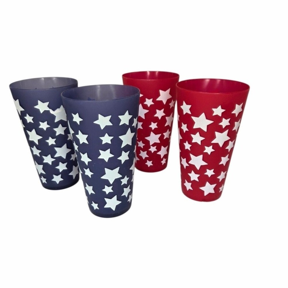 Kohl's Celebrate It July 4th Red White And Blue Stars Plastic Drinking‎ Cups Set